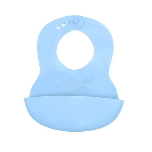 Baby Ono Baveta din plastic moale 6m+ Albastru deschis