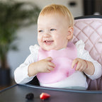 Baby Ono Baveta din silicon ultra subtire 6m+ Roz