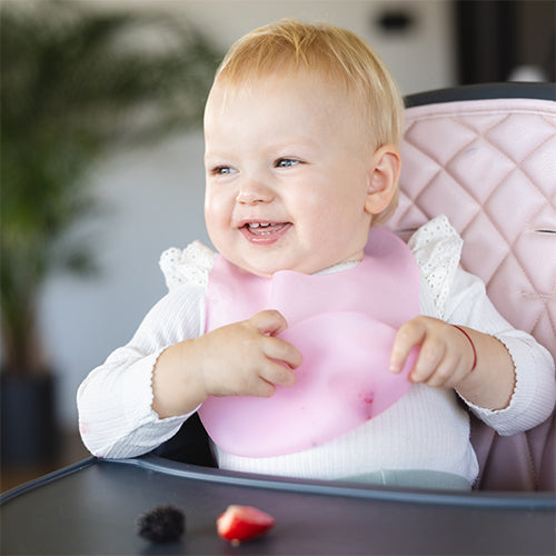 Baby Ono Baveta din silicon ultra subtire 6m+ Roz