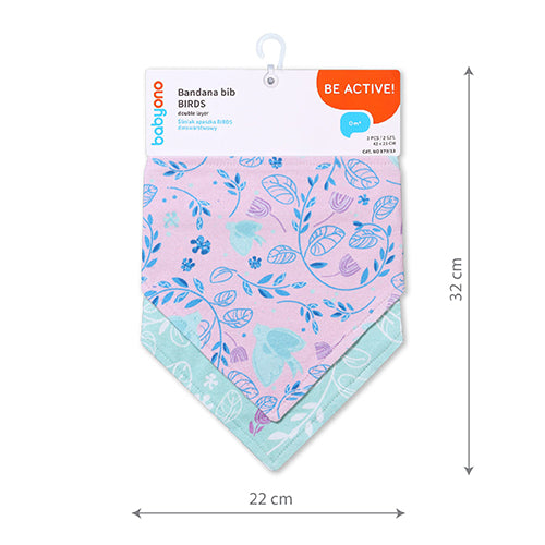 Baby Ono bavetica reglabila 0m+ 2 buc Birds