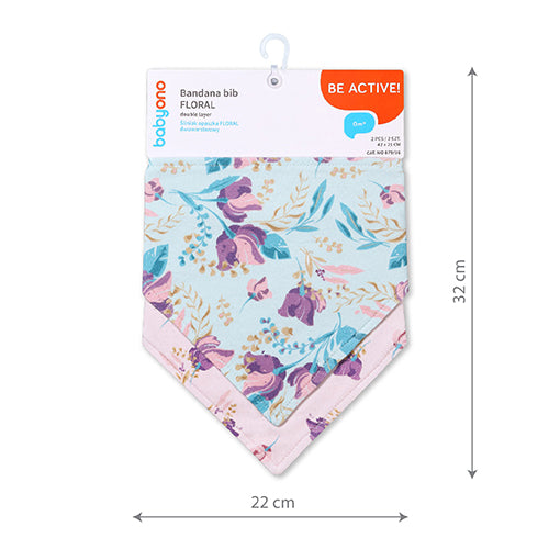 Baby Ono bavetica reglabila 0m+ 2 buc Floral