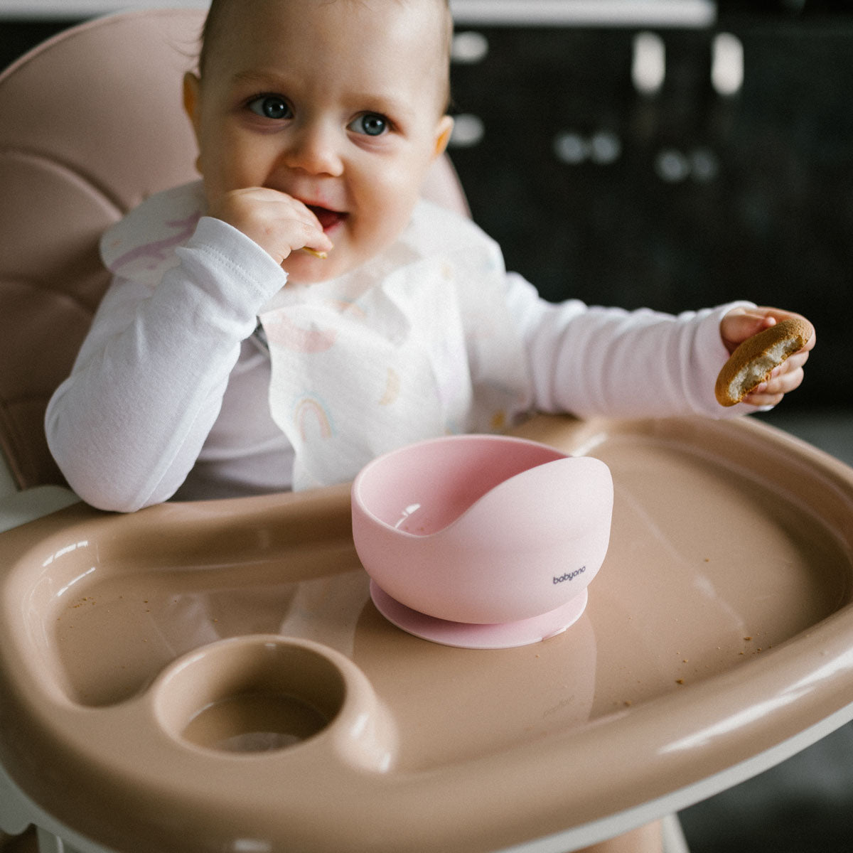 Baby Ono bol cu ventuza 6m+ Pink