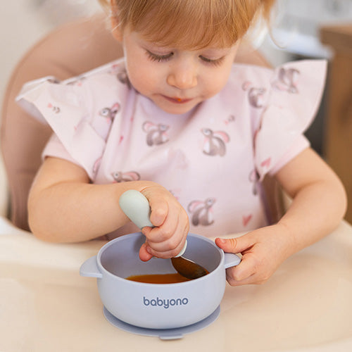 Baby Ono bol silicon cu ventuza si capac 6m+ Blue