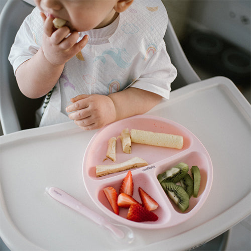 Baby Ono farfurie compartimentata cu ventuza 6m+ Pink