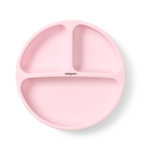 Baby Ono farfurie compartimentata cu ventuza 6m+ Pink