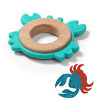Baby Ono jucarie dentitie din silicon si lemn 0m+ Crab