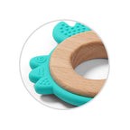 Baby Ono jucarie dentitie din silicon si lemn 0m+ Crab