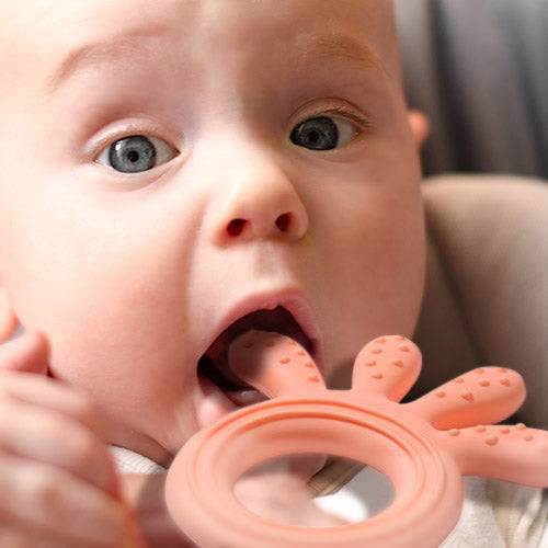 Baby Ono jucarie dentitie din silicon Teether Octopus 0m+ Roz