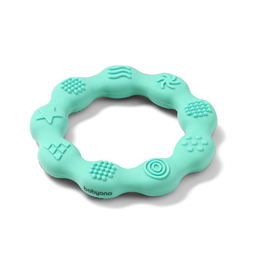 Baby Ono jucarie dentitie din silicon Teether Ring 0m+ Green