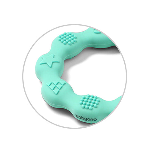 Baby Ono jucarie dentitie din silicon Teether Ring 0m+ Green