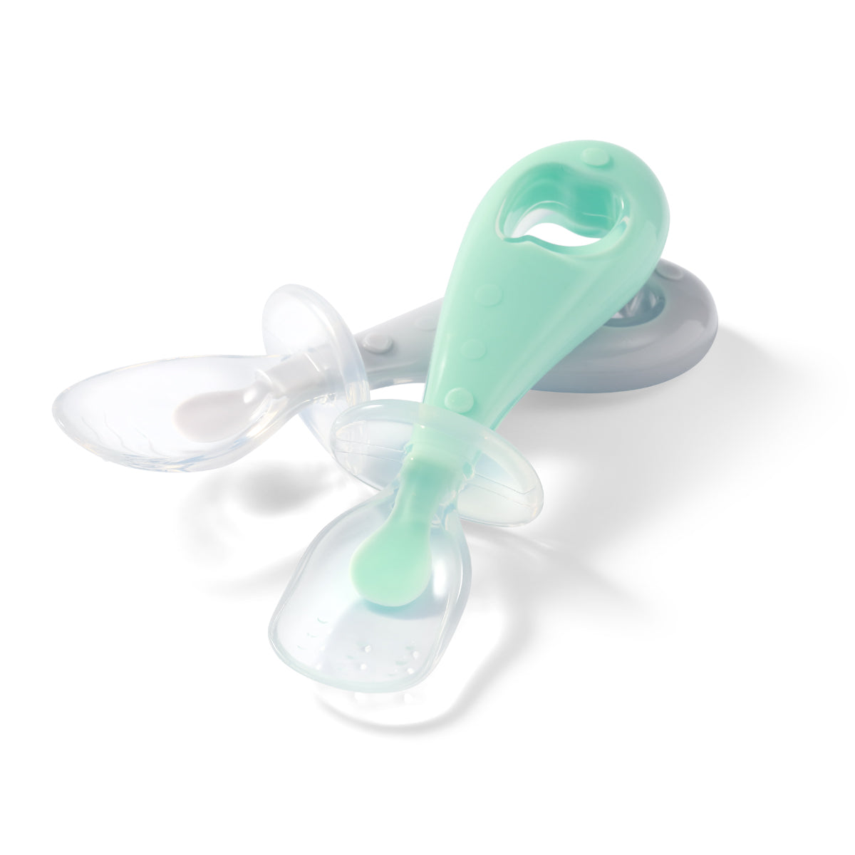 Baby Ono lingurita silicon flexibila 2 buc 6m+ Menta-Gri