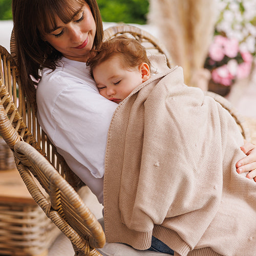 Baby Ono patura din bumbac cu captuseala de flanel 75x100 cm 0m+ Beige