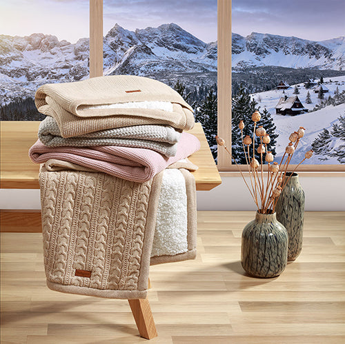 Baby Ono patura bumbac si sherpa 75x100 cm 0m+ Beige