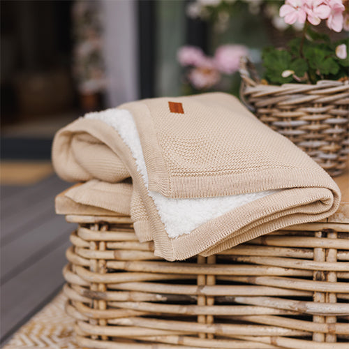 Baby Ono patura bumbac si sherpa 75x100 cm 0m+ Beige