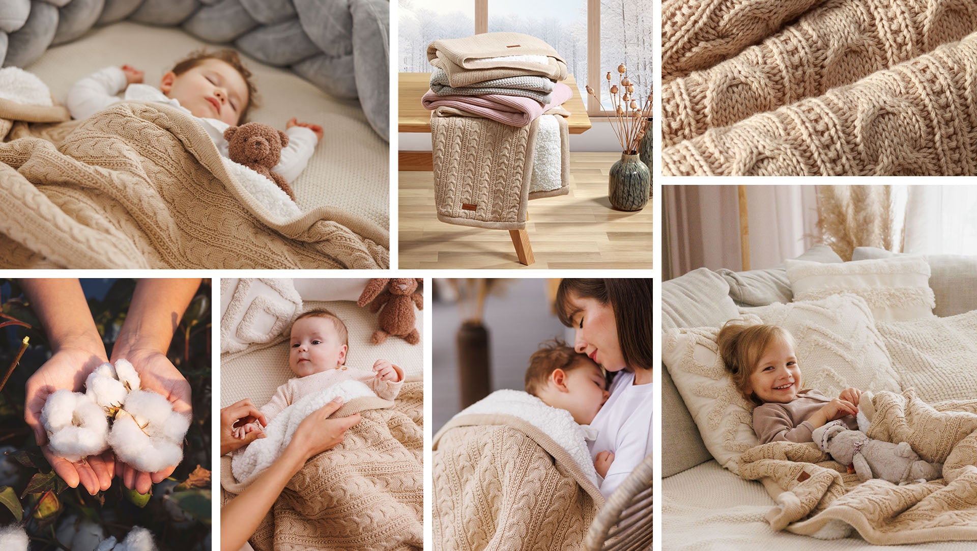Baby Ono patura bumbac si sherpa 75x100 cm 0m+ Beige