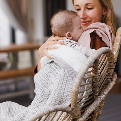 Baby Ono patura bumbac si sherpa 75x100 cm 0m+ Grey