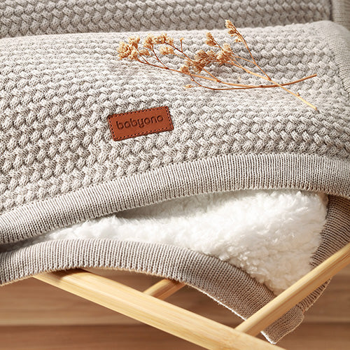 Baby Ono patura bumbac si sherpa 75x100 cm 0m+ Grey