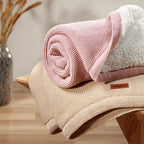Baby Ono patura bumbac si sherpa 75x100 cm 0m+ Roz