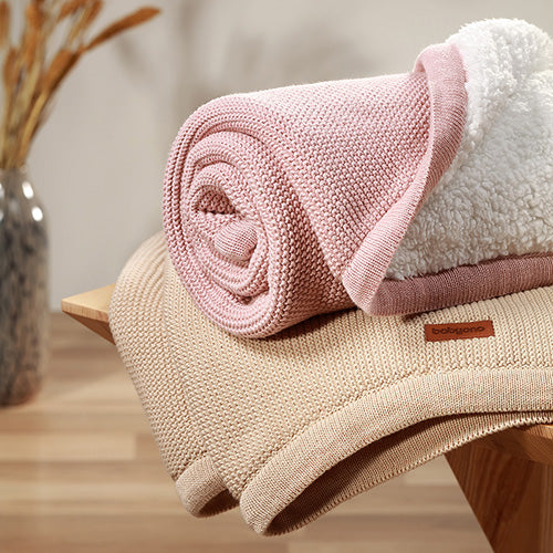 Baby Ono patura bumbac si sherpa 75x100 cm 0m+ Roz