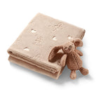Baby Ono patura moale cu jucarie plus 75x100 cm Maroniu cu iepuras
