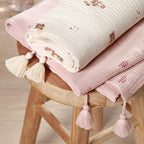Baby Ono patura muselina 75x100 cm Beige cu ursuleti