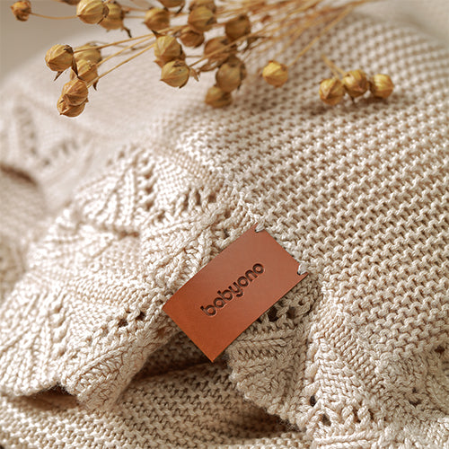 Baby Ono patura tricotata din bambus 75x100 cm 0m+ Beige