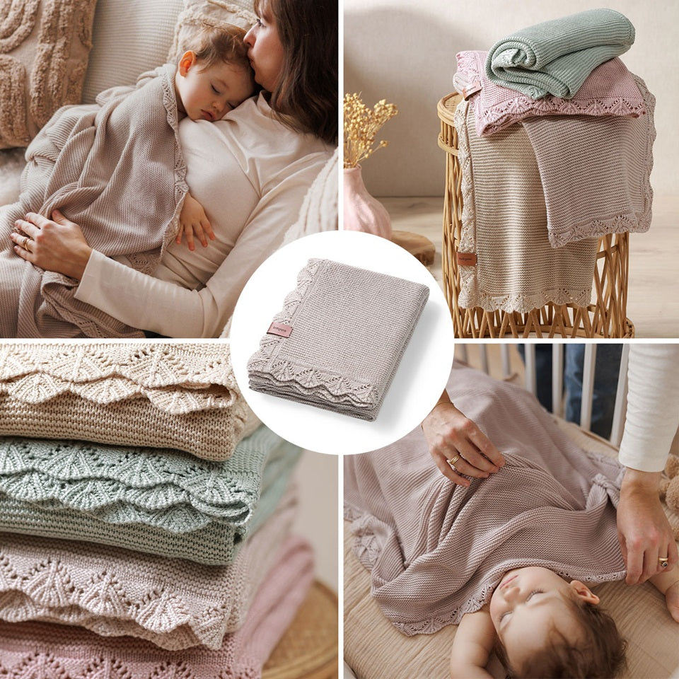 Baby Ono patura tricotata din bambus 75x100 cm 0m+ Grey