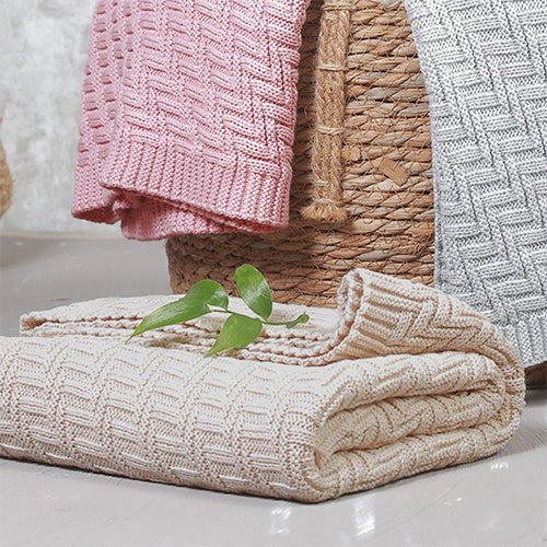 Baby Ono patura tricotata din bumbac organic 75x100 cm 0m+ Pink