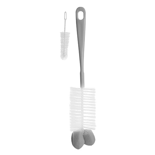 Baby Ono perie pentru biberoane + mini perie tetine 0m+ Gri Imagine principală a produsului