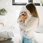 Baby Ono prosop cu gluga din bambus 100x100 cm 0m+ Albastru soricel