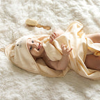 Baby Ono prosop cu gluga din bambus 100x100 cm 0m+ Light Beige soricel