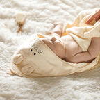 Baby Ono prosop cu gluga din bambus 100x100 cm 0m+ Light Beige soricel