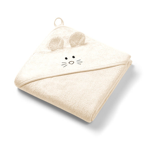 Baby Ono prosop cu gluga din bambus 100x100 cm 0m+ Light Beige soricel Imagine principală a produsului