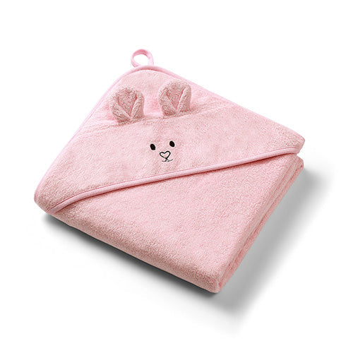 Baby Ono prosop cu gluga din bambus 100x100 cm 0m+ Roz soricel