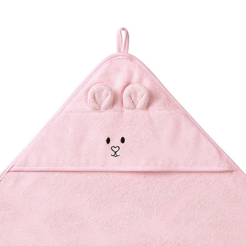 Baby Ono prosop cu gluga din bambus 100x100 cm 0m+ Roz soricel