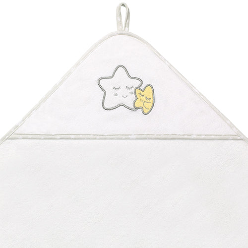 Baby Ono prosop cu gluga frotir 85x85 cm 0m+ Alb cu steluta