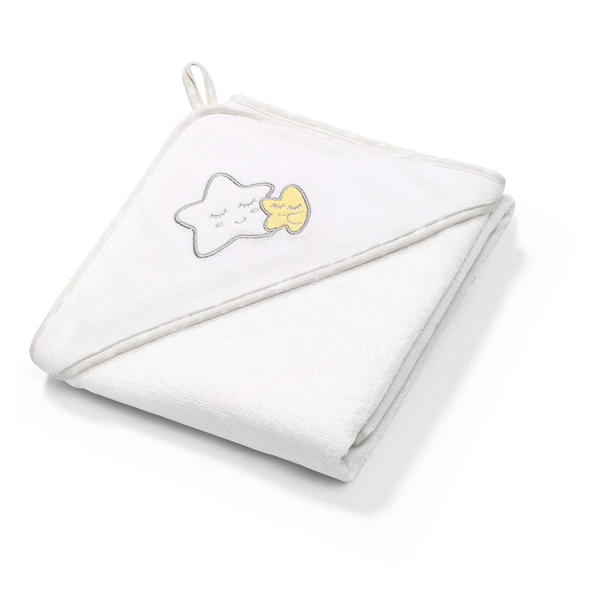 Baby Ono prosop cu gluga frotir 85x85 cm 0m+ Alb cu steluta