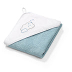 Baby Ono prosop cu gluga frotir 85x85 cm 0m+ Albastru cu norisor