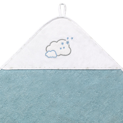 Baby Ono prosop cu gluga frotir 85x85 cm 0m+ Albastru cu norisor
