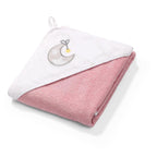 Baby Ono prosop cu gluga frotir 85x85 cm 0m+ Roz cu luna