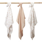 Baby Ono scutec textil Bamboo Natural  70x70 cm 3 buc Beige cu flori