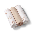 Baby Ono scutec textil Bamboo Natural  70x70 cm 3 buc Beige cu flori