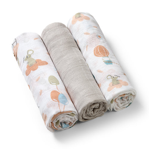Baby Ono scutec textil Bamboo Natural  70x70 cm 3 buc, Beige Imagine principală a produsului