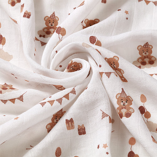 Baby Ono scutec textil Bamboo Natural  70x70 cm 3 buc Brown cu ursulet