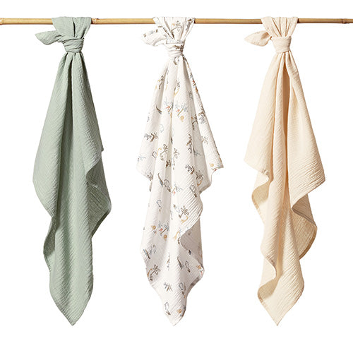 Baby Ono scutec textil Bamboo Natural  70x70 cm 3 buc Green