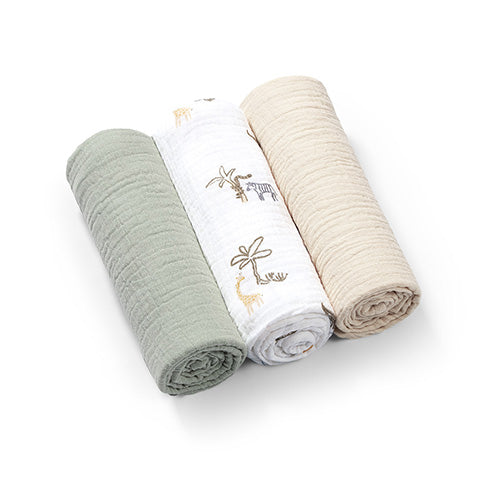 Baby Ono scutec textil Bamboo Natural  70x70 cm 3 buc Green Imagine principală a produsului