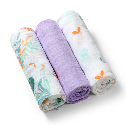 Baby Ono scutec textil Bamboo Natural  70x70 cm 3 buc, Violet Imagine principală a produsului