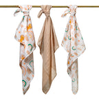 Baby Ono scutec textil din muselina 70x70 cm 3 buc Beige