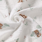 Baby Ono scutec textil din muselina 70x70 cm 3 buc Beige cu ursulet