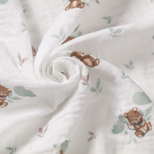 Baby Ono scutec textil din muselina 70x70 cm 3 buc Beige cu ursulet